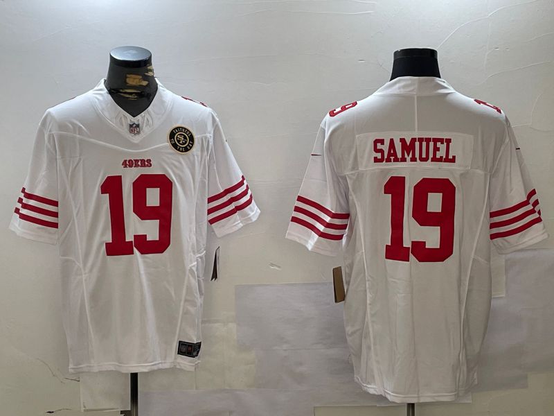 Men San Francisco 49ers 19 Samuel White three generations 2024 Nike Limited NFL Jersey style 7